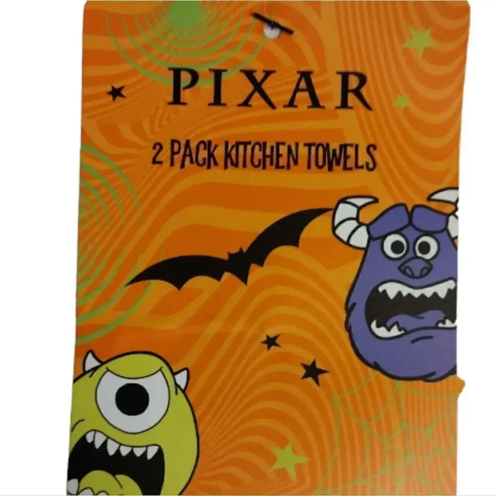 Disney Pixar Monsters Inc Happy Haunting 2 Pack‎ Kitchen Towels NWT Halloween